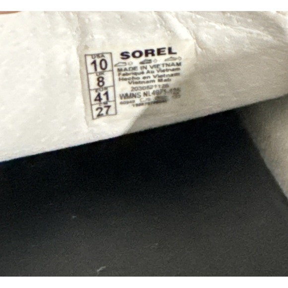 Sorel Viibe Clog Womens 10 White Leather Slingback Casual Platform Neutral - Picture 14 of 15